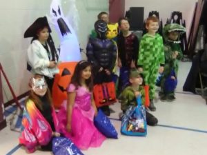 Kids dressed up for trick or treat at White Pine Academy